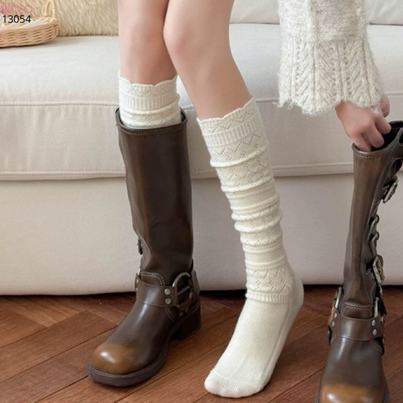 Tất len ấm thu đông,vớ bắp chân đi bốt phong cách cổ điển Nhật Bản 13054
