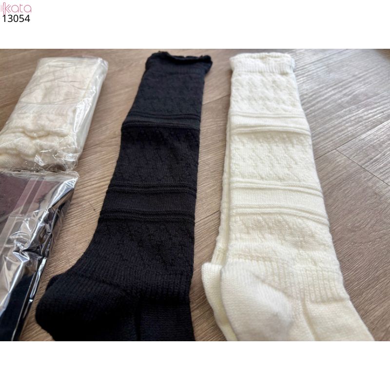 Tất len giữ ấm thu đông,phụ kiện đi bốt mùa đông họa tiết đan rỗng dệt kim 13055