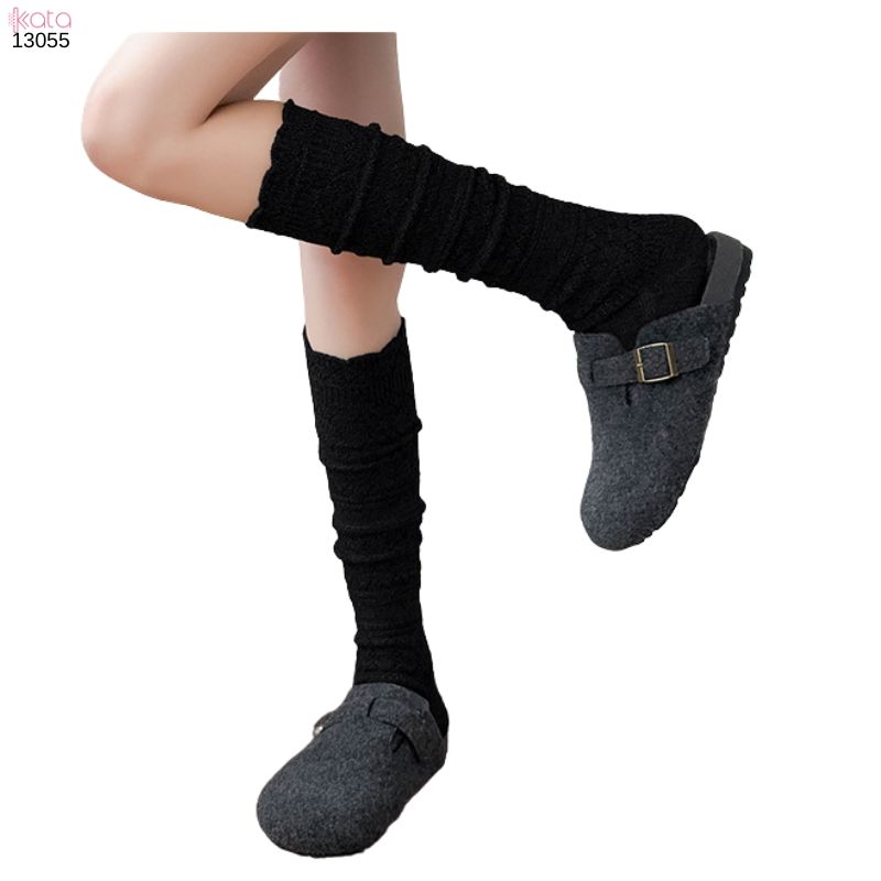 Tất len giữ ấm thu đông,phụ kiện đi bốt mùa đông họa tiết đan rỗng dệt kim 13055