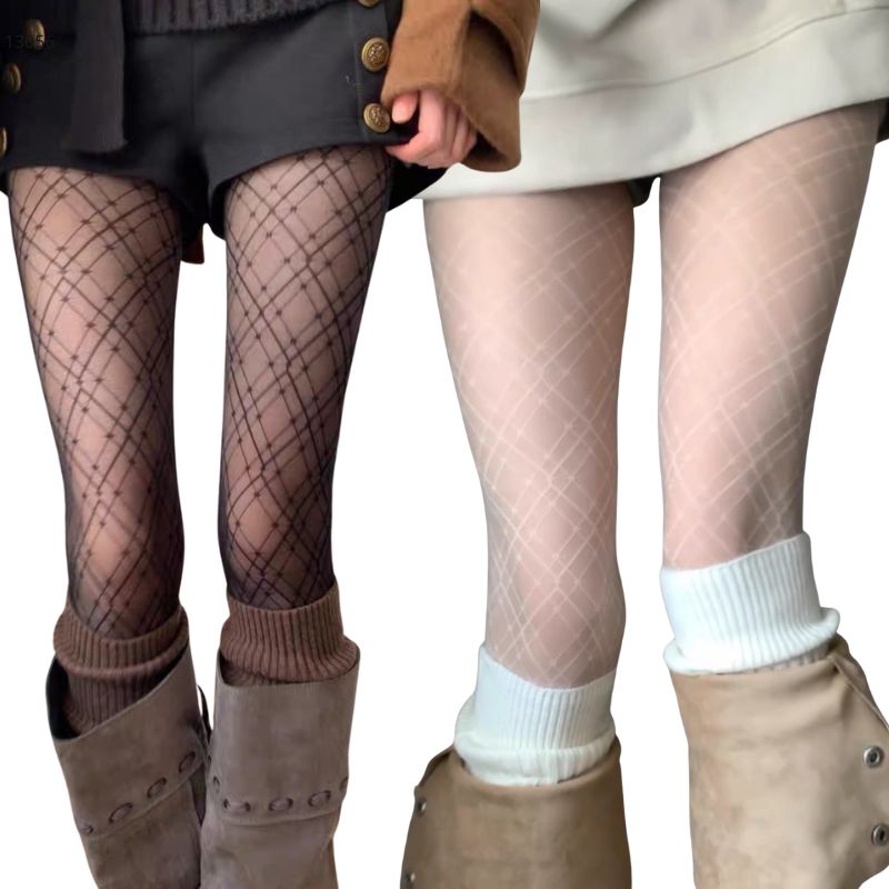 Quần tất mỏng kẻ sọc hình kim cương lớn 13056