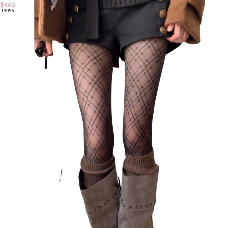 Quần tất mỏng kẻ sọc hình kim cương lớn 13056