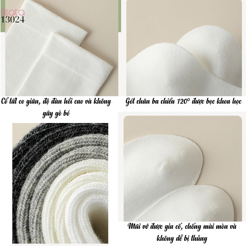 Tất bông mềm mịn vải chất lượng tốt,vớ nữ giữa bắp chân thu đông 13024