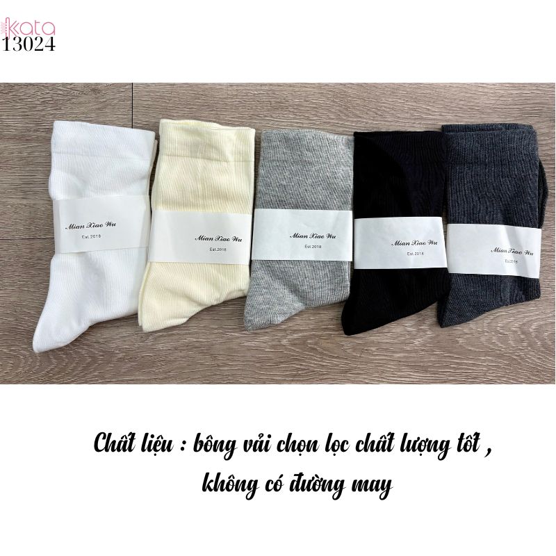 Tất bông mềm mịn vải chất lượng tốt,vớ nữ giữa bắp chân thu đông 13024
