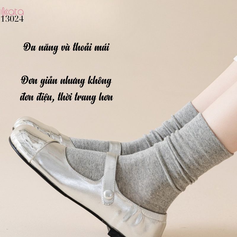 Tất bông mềm mịn vải chất lượng tốt,vớ nữ giữa bắp chân thu đông 13024