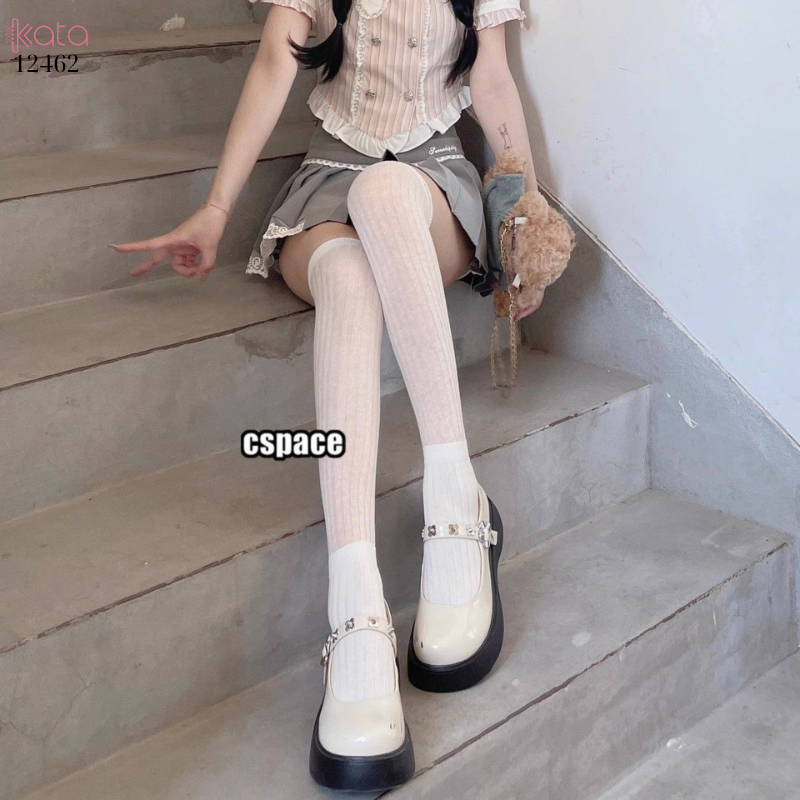 Tất đi được 2 kiểu,tất bắp chân,tất qua gối dệt kim lolita 12462