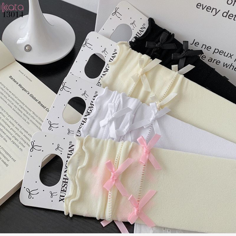 Tất viền nấm lolita JK,tất giữa bắp chân mùa hè mỏng phong cách ba lê 13014