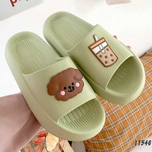 Dép đế dày cặp đôi Nam và Nữ hình chó con và trà sữa dễ thương chất liệu EVA 11546