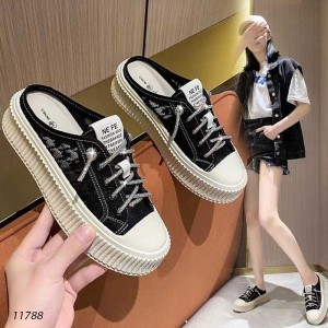 Giày sục giày lười vải ren thoáng khí nữ 11788