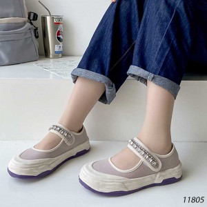 Giày sục giày lười vải khóa dán Velcro phong cách Nhật Bản 11805