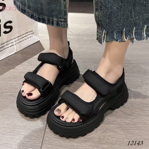 Dép sandal khóa dán nữ mùa hè đế bằng 12143