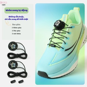 Dây giày lười khóa xoay tự động,nút tự khóa dây tiện lợi Nam Nữ Trẻ em 12406