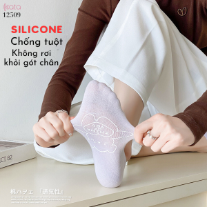 Tất thuyền mùa hè 100% cotton,tất có silicone chống tuột 12509