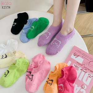 Tất thuyền mùa hè 100% cotton nữ,chống trơn trượt,chống rụng lông,chống mùi 12578