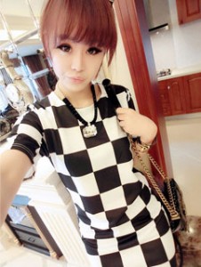 Váy đầm suôn ca rô màu đen