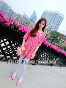 Váy đầm bup be hình nơ màu hồng