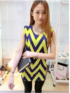 Váy đầm suôn không tay hình zic zac