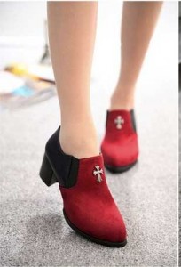 Giày da lộn màu đỏ 4044