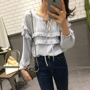 Áo sơmi tua rua Hàn Quốc xanh 7583