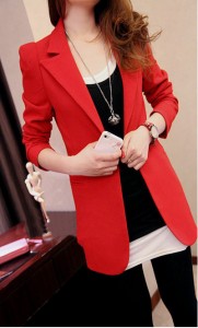 Áo vest form dài màu đỏ